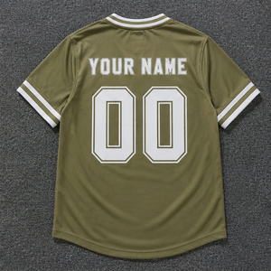 Maillot de basketball personnalisé respirant vert olive uni à col en V, manches courtes, imprimé, pour adultes, avec logo frontal - Product Image 2