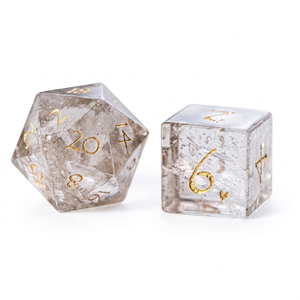 High quality stone dice crystal Smoky quartz natural crystal reiki healing gemstones Engraved custom dice set Vikings - Product Image 4