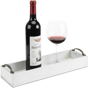 Plateau de service en bois de pin massif fait à la main avec poignées en métal Qualité d'exportation supérieure écologique - Product Image 4