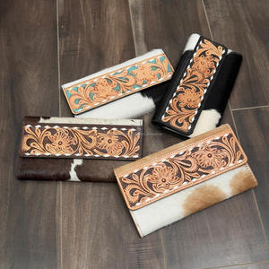 กระเป๋าสตางค์หนังสามพับหนังวัวแท้สำหรับผู้หญิงกระเป๋าคลัทช์จัดระเบียบบัตรหลายใบหรูหราแฟชั่นสำหรับผู้หญิง - Product Image 4