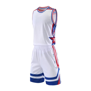 Uniforme de basket-ball classique bicolore, vente en gros de maillots de basket-ball, ensemble léger et élastique - Product Image 4