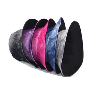Chapeau Bob Unisexe Violet Tie-Dye, Casquette de Pêcheur Décontractée d'Été, Chapeau de Soleil à Bord Contrastant pour Adulte, Idéal pour l'Extérieur Printemps-Été - Product Image 5