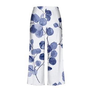 Pantalon ample taille haute pour femme, imprimé floral, respirant, coupe décontractée, taille élastique, style élégant, printemps-été, tenue décontractée, pyjama - Product Image 1