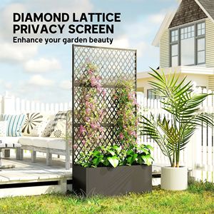 Jardinière surélevée en treillis métallique diamanté avec clôture d'intimité pour plantes grimpantes - Product Image 5