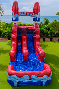 Instalaciones para Parques de Diversiones, Castillo Inflable Rojo de 22 pies con Tobogán Acuático y Piscina para Fiestas - Product Image 5