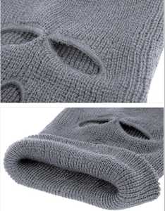 Balaclava tricotée à 3 trous pour l'hiver, masque de ski intégral pour sports de plein air, bonnet chaud - Product Image 6