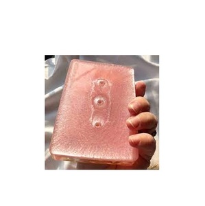 Luxury <b>Clear</b> <b>Resin</b> Soap Dish with Gold Leaf Design Wall-Mounted Eco-Friendly Modern Durable for Bathroom Use - Product Image 2