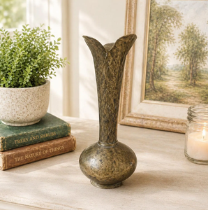 Jarrón de flores de latón de bajo precio con acabado en latón, jarrón de flores de metal de latón decorativo de lujo, decoración para bodas - Product Image 1