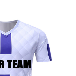 Conjunto de Uniforme de Rugby Sublimado Personalizado, Blanco y Morado, Cuello en V, Manga Corta, Secado Rápido, Unisex para Adultos, Todas las Temporadas - Product Image 6