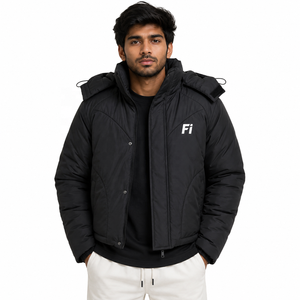 OEM Wholesale <b>Winter</b> Puffer Jacket Custom Logo Bubble Design <b>Thick</b> Padded <b>Coat</b> Sheep Fur Zipper Men's Jackets Outdoor Warm <b>Coat</b> - Product Image 1