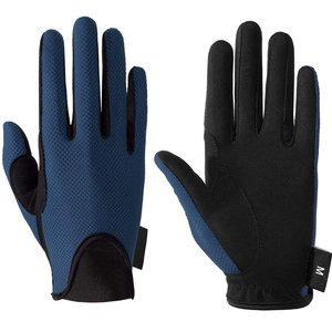 Gants d'équitation unisexes pour adultes de qualité supérieure, bleu marine, en maille respirante, tissu antidérapant, paume en spandex élastique - Product Image 3