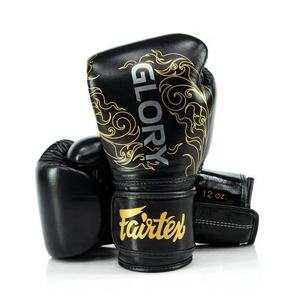 Guantes de Boxeo Negros Fairtex de Alta Calidad, 100% Cuero Genuino, Hechos a Medida, Agarre Antideslizante, Modelo Glory - Product Image 1