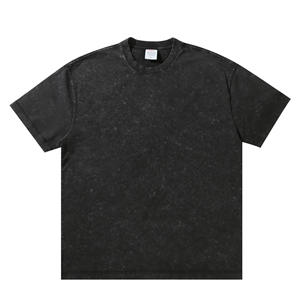 Camiseta de Manga Corta para Hombre, 300g, 100% Algodón, Ecológica, Transpirable, Lavada, Estilo Vintage, Hombros Caídos, Secado Rápido - Product Image 3