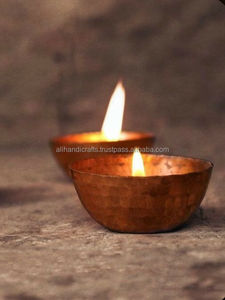 <b>Large</b> Hammered Pure Copper Multi-Pillar <b>Candle</b> Dish Bowl – Heavy-Duty Centerpiece Stand for Hotel Lounge & Event Staging - Product Image 4