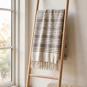 Manta de Algodón Tejida a Rayas Informal, Transpirable, para Todas las Estaciones, con Flecos, Decoración para Sala de Estar, Ligera, para Cama, de Fábrica - Product Image 6