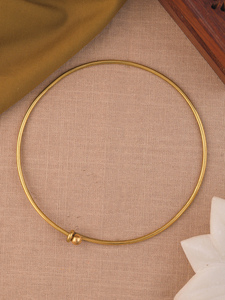 สร้อยคอทองคำทรงกลมแบบเปิดพร้อมปลายลูกบอล - Product Image 2