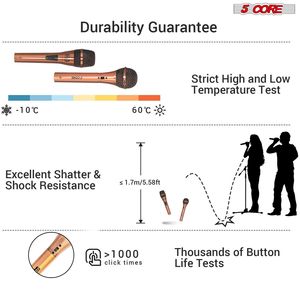 Microfono palmare XLR dinamico a 5 conduttori, elegante e con audio nitido, per karaoke, per lui e per lei, per coppie - Product Image 5