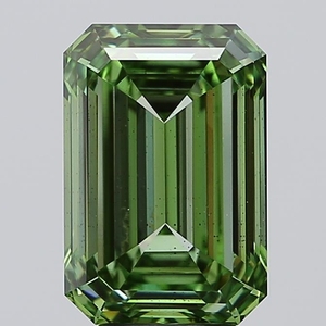 Diamant de laboratoire taille émeraude 5,00 carats, vert vif fantaisie, SI1, certifié IGI, CVD, diamant en vrac pour la fabrication de bijoux - Product Image 1
