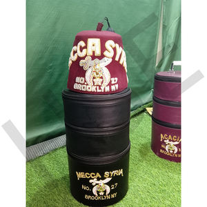 Ensemble chapeau fez maçonnique personnalisé et étui en cuir – Mecque Syrie N° 27 Brooklyn NY Shriner Embroidered Regalia" - Product Image 5