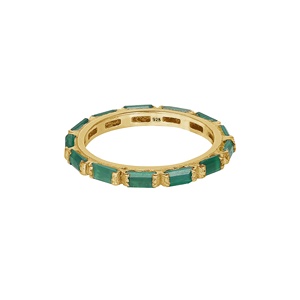Anillo de Eternidad de Plata de Ley 925 Chapado en Oro con Ónix Verde para Mujer, Anillo Apilable con Piedras Preciosas para Aniversario de Bodas - Product Image 5