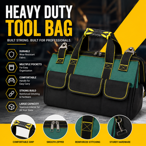 Bolsa de Herramientas Profesional de Alta Resistencia con Almacenamiento Multibolsillos y Correa de Hombro Ajustable - Product Image 1