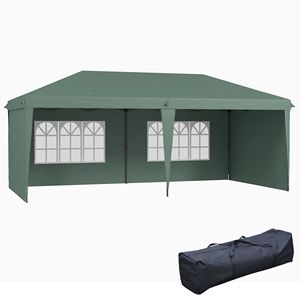 Tenda Pop-up Verde 3x6 Metri con 4 Pareti Laterali Rimovibili, Gazebo per Matrimoni ed Eventi con Borsa per il Trasporto - Product Image 1