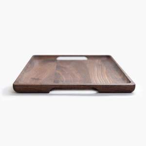 Plateau de service rectangulaire en bois fait main, décoration moderne pour la maison, artisanat de table - Product Image 1