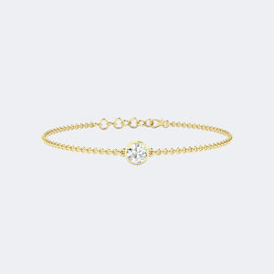 Bracelet à maillons circulaires classiques en or 14K avec diamant de laboratoire taille brillant rond 0,75 carat, serti clos, VVS2 EF - Product Image 4