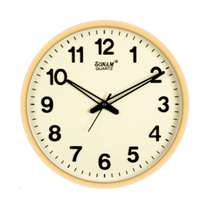 Large Number round Wall <b>Clock</b> – Non-Ticking <b>Silent</b> Quartz Movement – Durable Plastic Frame – Ivory and White Color Options - Product Image 2