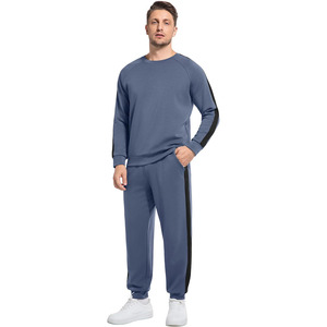 Soft Cooling Men's Tracksuit <b>Set</b> Breathable 2 Piece Jogger Outfit Modal Cotton Pullover Jogging Sweatsuits S-XXL - Product Image 1