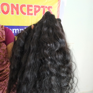 ผมต่อแบบอินเดียแท้ติดหนังกำพร้าสีดำเป็นลอนธรรมชาติ - Product Image 5