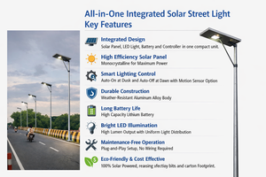 ไฟถนนพลังงานแสงอาทิตย์ความสว่างสูง แบบรวมทุกอย่างไว้ในหนึ่งเดียว จากโรงงานโดยตรง สำหรับใช้ในบ้าน โรงงาน และเชิงพาณิชย์ รับผลิตแบบ OEM/ODM - Product Image 2