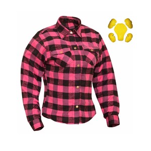Camisa de motociclista personalizada de nivel 2, blindada y protectora, roja y negra, resistente a la abrasión, forrada con franela de aramida, para EE. UU. - Product Image 3