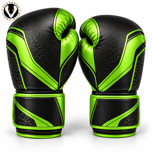 Training Boxing <b>Gloves</b> Cushioned <b>Knuckle</b> Area Adjustable Hook Loop Wrist Strap Ergonomic Shape PU/Leather Material for Punching - Product Image 2