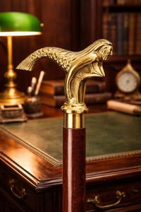 Canne de marche en bois avec tête de cheval en laiton antique, aide à la mobilité vintage pour gentleman, cadeau décoratif - Product Image 3