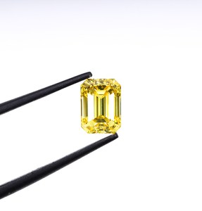 Diamantes de laboratorio sueltos IGI CVD de alta calidad, 0.75 CT VVS/VS, color esmeralda amarillo fantasía, diamante cultivado en laboratorio, diamante de color de laboratorio para joyería. - Product Image 4