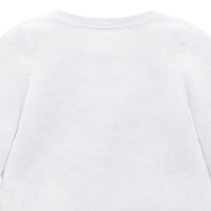 Cardigan en tricot texturé blanc pour bébé, en coton doux, à manches longues, boutonné devant, pour nouveau-né, nourrisson, tout-petit - Product Image 5