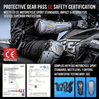 Protections de genoux réfléchissantes de niveau 1 CE pour moto, longues, anti-chute, coque en PP, pour adultes, motocross, tout-terrain