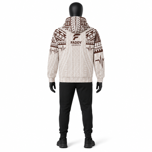 Nouvelle Arrivée 2026 – Sweat à Capuche Personnalisé à Motifs Polynésiens – Vente en Gros Direct Usine OEM ODM – Sweat à Capuche Entièrement Zippé à Imprimé Tribal - Product Image 3