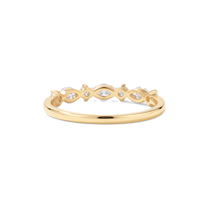 Bague de mariage minimaliste en or massif 10K 14K avec diamants de laboratoire taille marquise et ronds, et bague tendance en moissanite – Vente en gros - Product Image 4