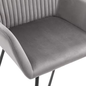 4 chaises de salle à manger en velours gris - Product Image 6