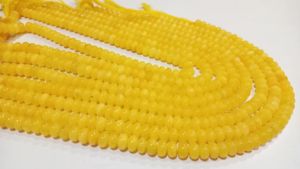 Cuentas de Cuarzo Amarillo Natural, Forma Rondelle, Lisas, 8mm, Vendidas por Hilo de 8 Pulgadas - Product Image 2