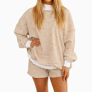Sudadera de Cuello Alto para Mujer, Ligera, de Algodón, Informal, Holgada, OEM, ODM, Impresión Personalizada, Ropa de Moda al por Mayor - Product Image 1