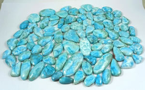 Natural Larimar Cabochon Lot Polished Flat Back Healing Quartz Wholesale Bulk <b>Loose</b> <b>Gemstone</b> - Product Image 3