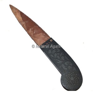 Épée en bois d'agate sculptée et gravée à la main, personnalisable, forme libre, art populaire - Product Image 4