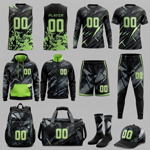 Tenues de football 7 sur 7 en polyester respirant, anti-transpiration, pour équipes, ensemble complet. - Product Image 3