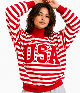 OEM Women's <b>Mock</b> <b>Neck</b> Sweatshirt 100% Cotton Greek Letter Gingham Embroidery Oversized Breathable Winter <b>Top</b> - Product Image 4