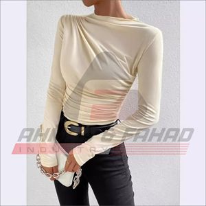Cute <b>Wool</b> O-Neck Spring Summer 2024 Solid Color Slim Fit Shirt <b>Dress</b> Versatile Front Logo <b>Long</b> <b>Sleeve</b> Women's - Product Image 2