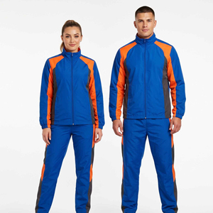 Blue Orange Winter Tracksuit <b>Jacket</b> Pants Set Stand Solid Drawstring Closure Lightweight <b>High</b> <b>Visibility</b> Sportswear Uniform for - Product Image 5