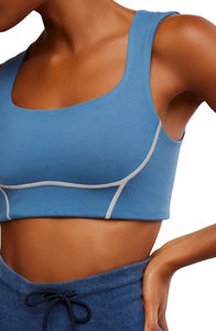Soutien-gorge de sport respirant en tissu doux pour femme, grande taille, maintien élevé, style simple, couleur et positionnement avant personnalisables - Product Image 2